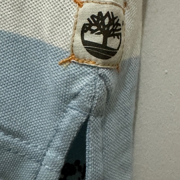 246 Timberland | EUC Blue & White Striped Polo Shirt (Size M) - Picture 9 of 15